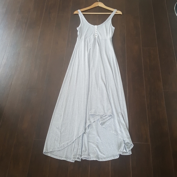 Gray&White Striped Summer Dress - Picture 2 of 3